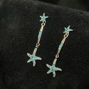 Ocean Star Silver and Blue Earrings